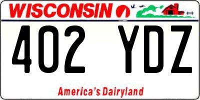 WI license plate 402YDZ