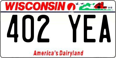 WI license plate 402YEA