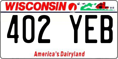 WI license plate 402YEB