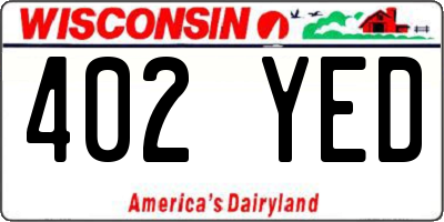 WI license plate 402YED