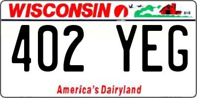 WI license plate 402YEG