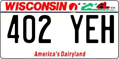 WI license plate 402YEH