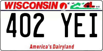 WI license plate 402YEI