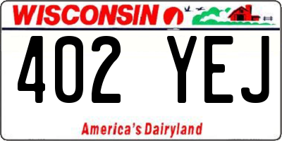 WI license plate 402YEJ