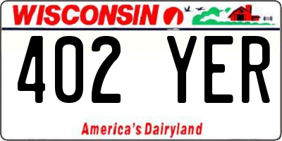 WI license plate 402YER