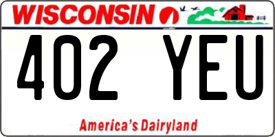 WI license plate 402YEU