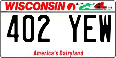 WI license plate 402YEW