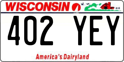 WI license plate 402YEY