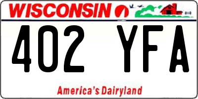 WI license plate 402YFA