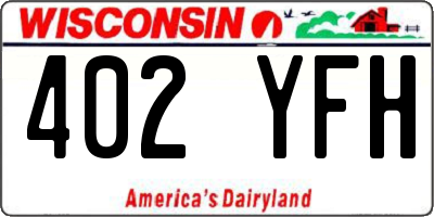 WI license plate 402YFH