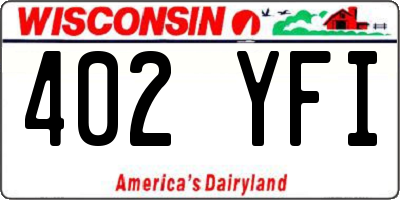 WI license plate 402YFI