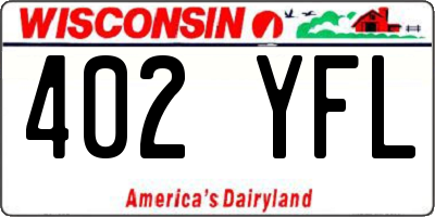 WI license plate 402YFL