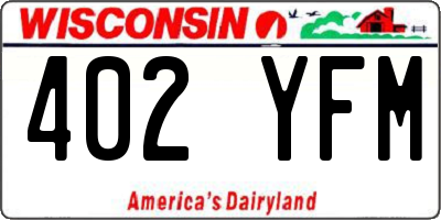 WI license plate 402YFM