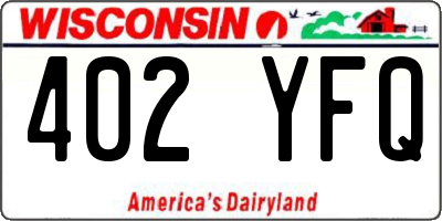 WI license plate 402YFQ