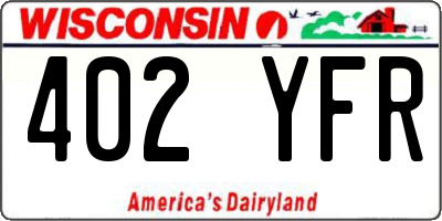 WI license plate 402YFR