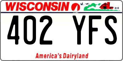 WI license plate 402YFS