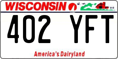 WI license plate 402YFT