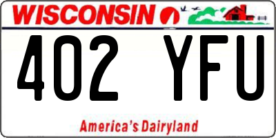 WI license plate 402YFU