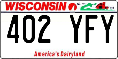WI license plate 402YFY