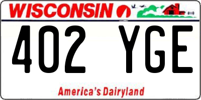 WI license plate 402YGE