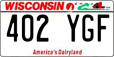 WI license plate 402YGF