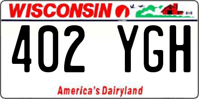 WI license plate 402YGH