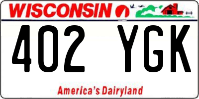 WI license plate 402YGK