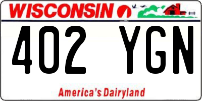 WI license plate 402YGN