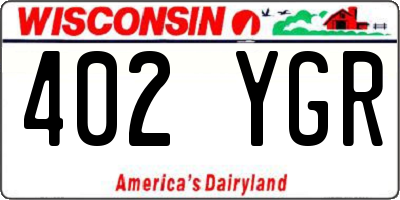 WI license plate 402YGR