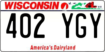 WI license plate 402YGY