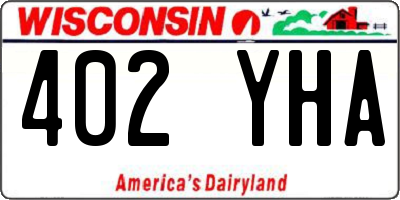 WI license plate 402YHA