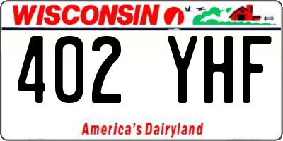 WI license plate 402YHF