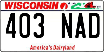 WI license plate 403NAD