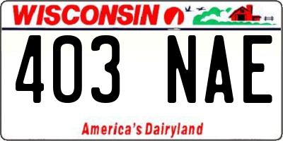 WI license plate 403NAE