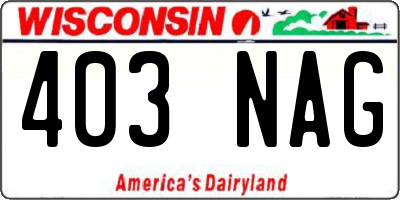 WI license plate 403NAG