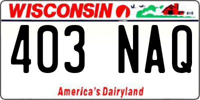 WI license plate 403NAQ