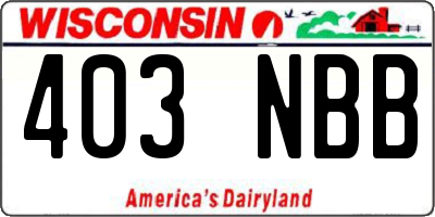 WI license plate 403NBB