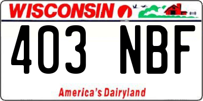 WI license plate 403NBF