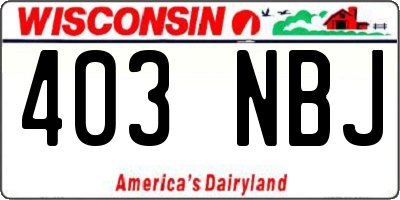 WI license plate 403NBJ