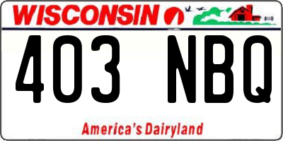 WI license plate 403NBQ