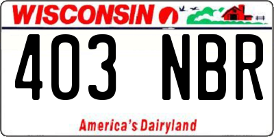 WI license plate 403NBR