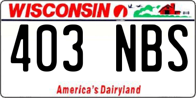 WI license plate 403NBS