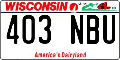 WI license plate 403NBU