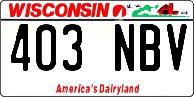 WI license plate 403NBV