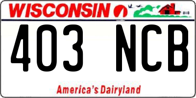 WI license plate 403NCB