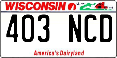 WI license plate 403NCD