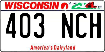 WI license plate 403NCH