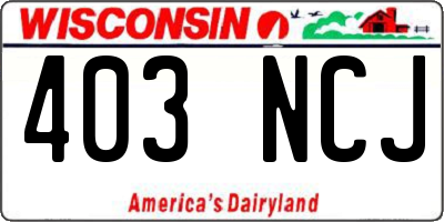 WI license plate 403NCJ