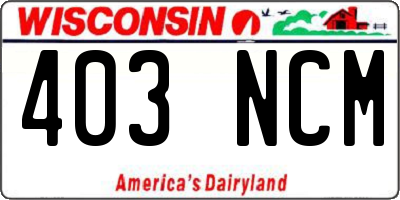WI license plate 403NCM