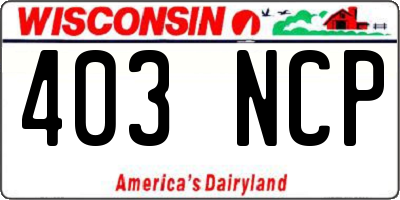 WI license plate 403NCP